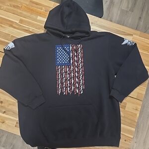 WE TH PEOPLE HOLSTERS Black Hoodie with American Flag Design